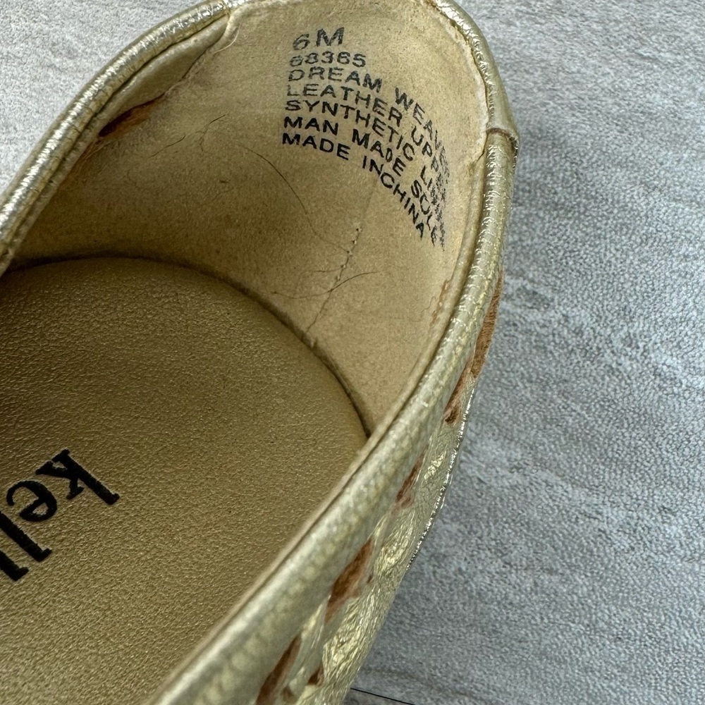 Kelly & Katie Dream Weaver Gold Vegan Leather Bow Tie Flats Womens 6 - Picture 9 of 10